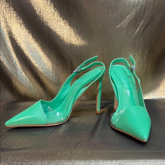 SCHUTZ Vibrant Green Pointed Heels - Picture 1 of 9
